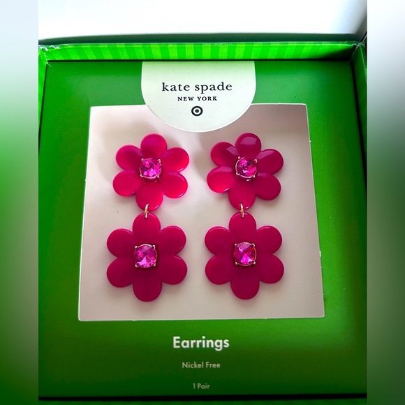 ♠️ Kate Spade Red Floral Earrings - Picture 1 of 5